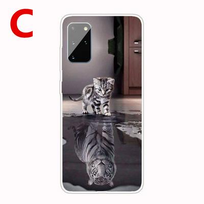 Colored Painting Cartoon Pattern Shockproof Anti-Scratch High Transparency Soft TPU Back Cover Case for Samsung Galaxy S20+