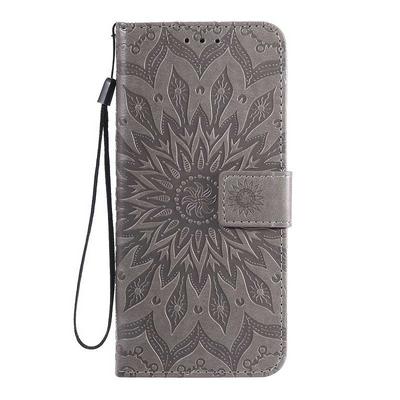 Embossed Flower Pattern Wrist Strap Style Shockproof Side Flip PU Leather + Soft TPU Card Slots with Magnetic Buckle and Stand Wallet Case for Huawei P40 Pro