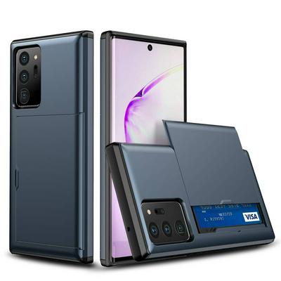 Armor 2 in 1 Shockproof Anti-Scratch with Slide Card Slot Hard PC + Soft TPU Back Cover Protective Case for Samsung Galaxy Note20 Ultra