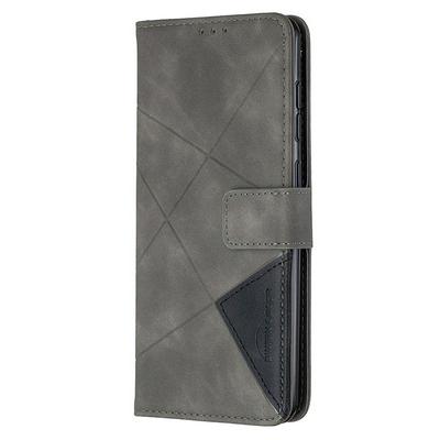 Stitching Color Rhombus Pattern BF05 Scratch Resistant PU Leather Phone Protective Case with Stand &Card Slots for Samsung Galaxy A31