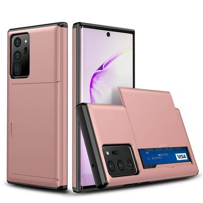 Armor 2 in 1 Shockproof Anti-Scratch with Slide Card Slot Hard PC + Soft TPU Back Cover Protective Case for Samsung Galaxy Note20 Ultra