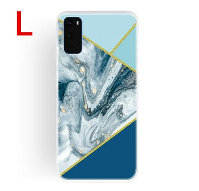 Geometric Marble Pattern Shockproof Anti-Scratch Soft TPU Back Cover Case for Samsung Galaxy S20