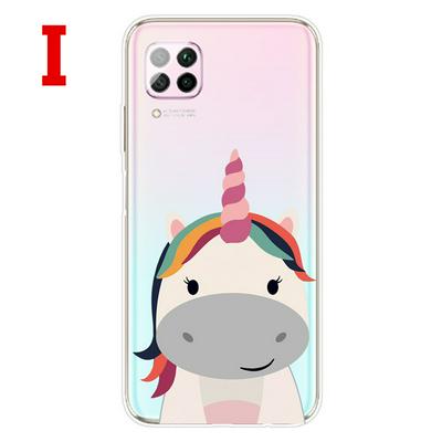 Cartoon Pattern Shockproof Anti-Scratch Transparent Soft TPU Back Cover Case for Huawei P40 Lite