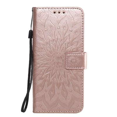 Embossed Flower Pattern Wrist Strap Style Shockproof Side Flip PU Leather + Soft TPU Card Slots with Magnetic Buckle and Stand Wallet Case for Huawei P40 Pro