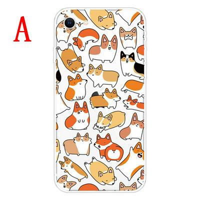 Cartoon Pattern Shockproof Anti-Scratch Transparent Soft TPU Back Cover Case for iPhone SE (2020) / 7 / 8