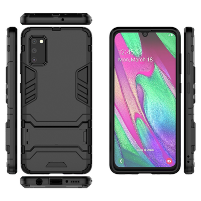 Iron Man 2 in 1 Detachable Shockproof Anti-Scratch Soft TPU + Hard PC with Kickstand Back Cover Case for Samsung Galaxy A41