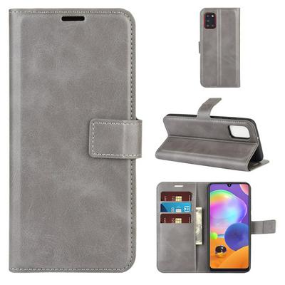 Retro Side Flip Anti-Sratch Shockproof PU Leather + Soft TPU Magnetic Buckle with Stand and Card Slots Wallet Case for Samsung Galaxy A31