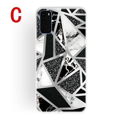 Geometric Marble Pattern Shockproof Anti-Scratch Soft TPU Back Cover Case for Samsung Galaxy S20