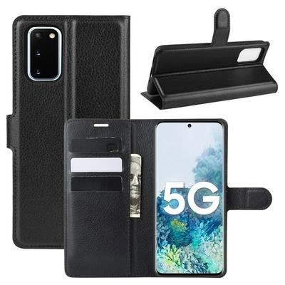Solid Color Pattern Scratch Resistant Side Flip PU Leather Phone Cover with Stand and Card Slots for Samsung Galaxy S20 FE