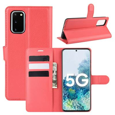Solid Color Pattern Scratch Resistant Side Flip PU Leather Phone Cover with Stand and Card Slots for Samsung Galaxy S20 FE