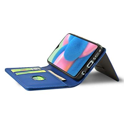 Liquid Skin Feel Strong Magnetic Shockproof Side Flip PU Leather + Soft TPU with Multifunctional Card Slots and Stand Case for Samsung Galaxy A30s
