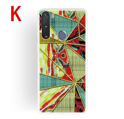 Geometric Marble Pattern Shockproof Anti-Scratch Soft TPU Back Cover Case for Samsung Galaxy A21