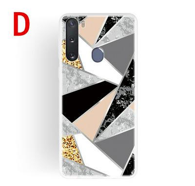 Geometric Marble Pattern Shockproof Anti-Scratch Soft TPU Back Cover Case for Samsung Galaxy A21