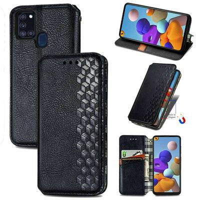 Fashion Magnetic Closure Cover with Card Slots Pocket PU Leather Shockproof Wallet Phone Case for Samsung Galaxy A21s