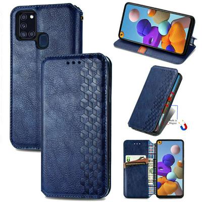 Fashion Magnetic Closure Cover with Card Slots Pocket PU Leather Shockproof Wallet Phone Case for Samsung Galaxy A21s