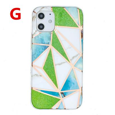 Geometric Patterns All-inclusive Plating Scratch Resistant Drop-proof Soft TPU Phone Case for iPhone 12 / 12 Pro(6.1)