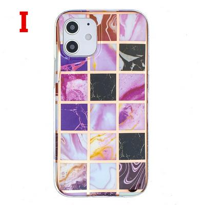 Geometric Patterns All-inclusive Plating Scratch Resistant Drop-proof Soft TPU Phone Case for iPhone 12 / 12 Pro(6.1)