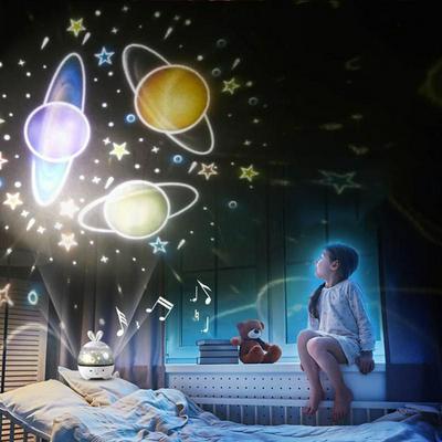 Lucky Rabbit Starry Sky Projection Lamp Bedroom Bedside Children's Room Creative Romantic Dreamy Rotating LED Night Light