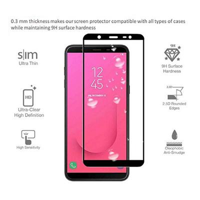 Tempered Glass Screen Protector for Samsung Galaxy J8+, 9H Hardness Responsive Screen Film with Matching Edging
