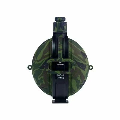 Camouflage Pattern 580ml Silicone Leak Proof Folding Hiking Camping Outdoor Sports Water Bottle with Compass