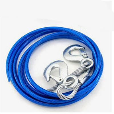 5 Ton 4m Emergency Auto Vehicle Steel Wire Tow Rope Towing Pull Strap Rope With Hook Heavy Duty Car Self RescueTowing Rope