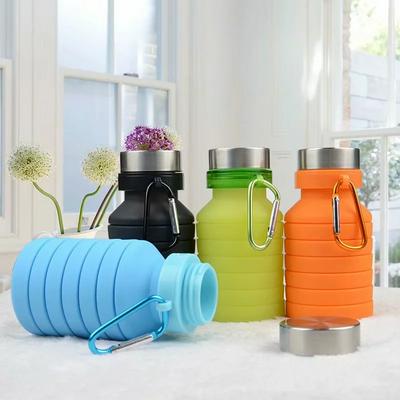 470ml / 550ml Portable Telescopic Folding Silicone Travel Outdoor Sports Water Bottle 