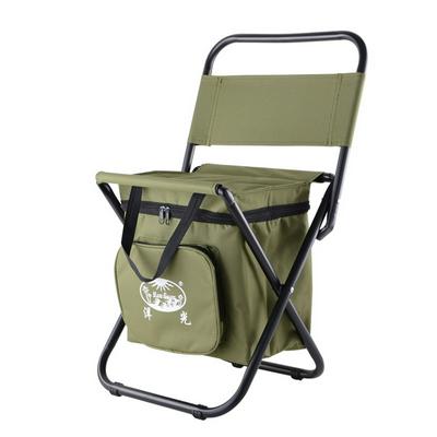 Portable Folding Camping Stool with Insulated Ice Bag for Camping, Hiking
