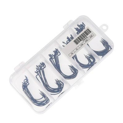 LEO 50-piece Box Set Wde-bend Crank Hook Soft Insect Lure Fishing Hook