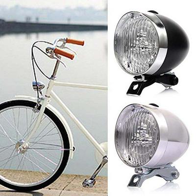 Bicycle Mountain Bike Retro Headlights 3 Lamp Head LED Riding Lights