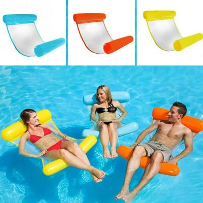 Dual Use Outdoor Folding Water Hammock Single People Increase Inflatable Air Mattress Beach Lounger Floating Sleeping Bed Chair