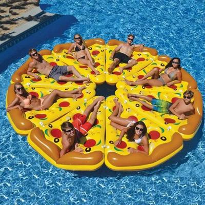 180cm Giant Inflatable Pizza Slice Pool Float Mattress Swimming Ring Circle Beach Bed Sunbathe Mat Water Party Toys for Adults