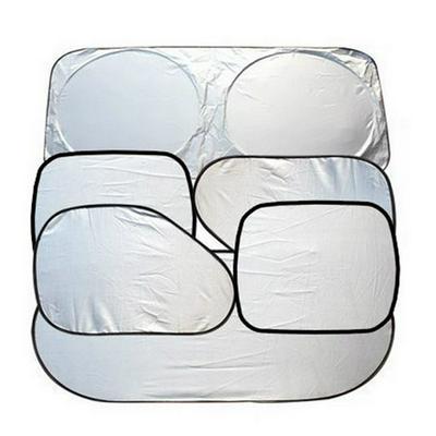 6Pcs Folding Silvering Reflective Car Sunshade Windshield Window Sun Shade Visor Shield Cover Suction Cup Car Sunshield Sunscreen Curtain