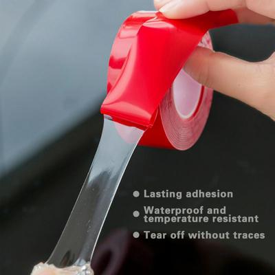 1cm Width 3m Length Moveable Without Trace High Temperature Resistance Double Foam Faced Adhesive Tape Auto Glue Sticker Multi-Functional Car Accessories Car-Styling