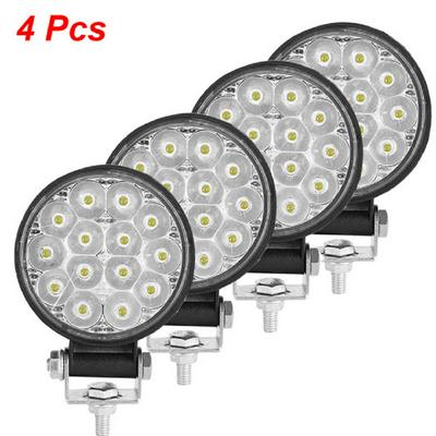 Mini luz Led de trabajo, foco redondo, faro delantero de trabajo de 42W para camión, todoterreno, antiniebla, luces de conducción nocturna de 12/24V para SUV, 2/4 Uds.