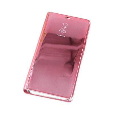 Clear View Cover Electroplated Mirror Translucent PU Leather + PC with Triangle Viewing Stand Flip Case for Samsung Galaxy Note 8 