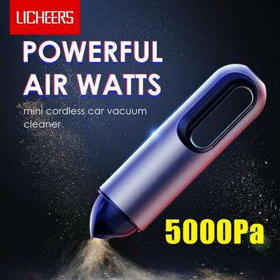 Licheers Handheld Portable 5000Pa Large Suction Wireless Car Mini Vacuum Cleaner for Home and Car