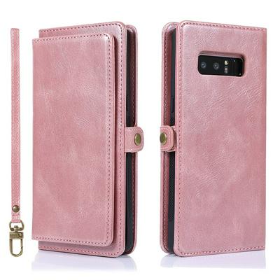 Two-in-one Multifunction Strong Magnetic Detachable Shockproof PU Leather Wallet Phone Case with Multi-card slots for Samsung Galaxy Note 8