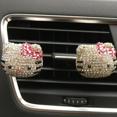Diamond Lovely Hello KT Cat Shaped Car Outlet Air Conditioning Car Air Freshener Car Perfume Clip Car Styling Ornaments