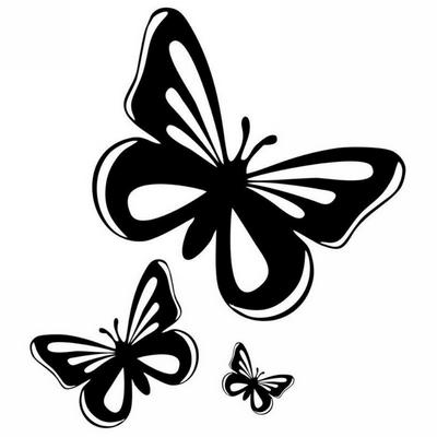 15.2*17cm PET Beautiful Butterflies Fashion Vinyl Car Stickers Animal Car Styling Decals 