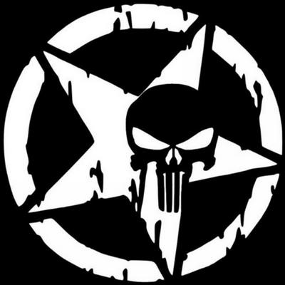 13x13cm The Punisher Skull Pentagram PET Reflective Car Sticker Vinyl Decals Car Accessories Car Styling