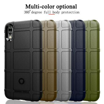 Rugged Shield Frosted Four Corners Airbag Design Non-Slip Soft TPU Back Cover Case for Huawei Enjoy 9 / Y7 Pro (2019) (No Rear Fingerprint)