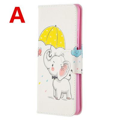 Merge Colored Painting All-round Protection PU Leather Wallet Phone Case with Card Slots&Stand for HUAWEI Y7a