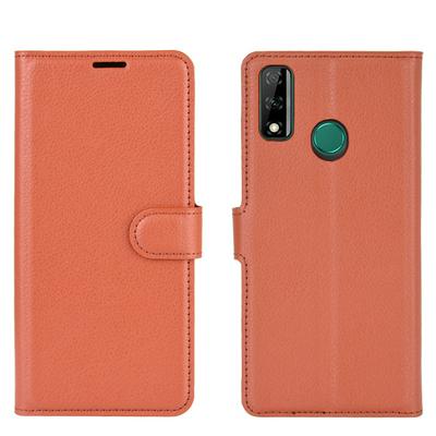 Side Flip Lychee Pattern Scratch Resistant PU Leather Wallet Phone Case with Stand and Card Slots for HUAWEI Y8s