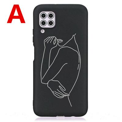 Black Background Pattern Scratch Resistant Soft TPU Back Cover Phone Case for HUAWEI P40 Lite