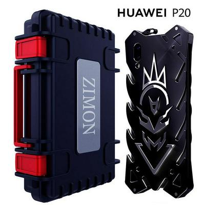 Luxury Box Packing Zimon Vulcan Series Shockproof Aluminum Metal Back Cover Case for Huawei P20