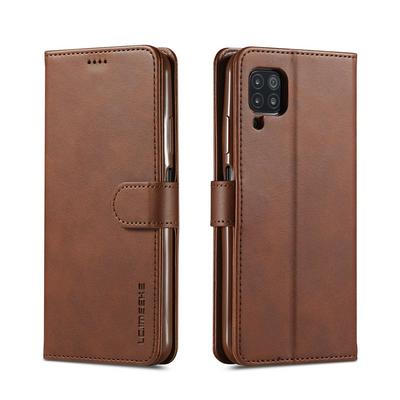 Magnetic Button Calf Pattern Shock-Absorption Side Flip PU Leather + Soft TPU Wallet Phone Case with Card Slot and Stand for HUAWEI P40 Lite