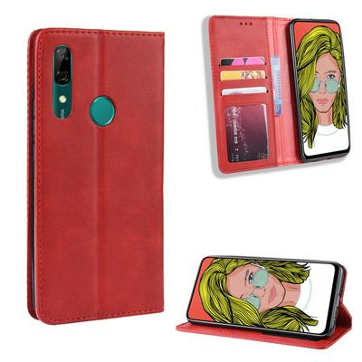 Solid Color PU Leather + Soft TPU Card Slots with Picture Photo Frame Stand Support Wallet Protective Cover Case for Huawei P Smart+ 2019