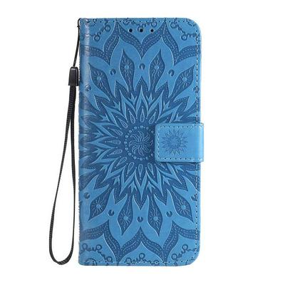 Embossed Flower Pattern Wrist Strap Style Shockproof Side Flip PU Leather + Soft TPU Card Slots with Magnetic Buckle and Stand Wallet Case for Huawei P40 Pro