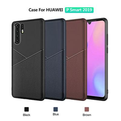 Soft Leather-like Phone Case Anti-scratch Non-slip TPU Cover Plain Protective Case in Business Style for Huawei P30 Pro