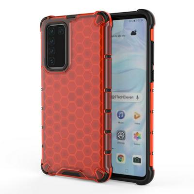 Honeycomb Pattern Detachable Hard PC + Soft TPU Back Cover Case for Huawei P40